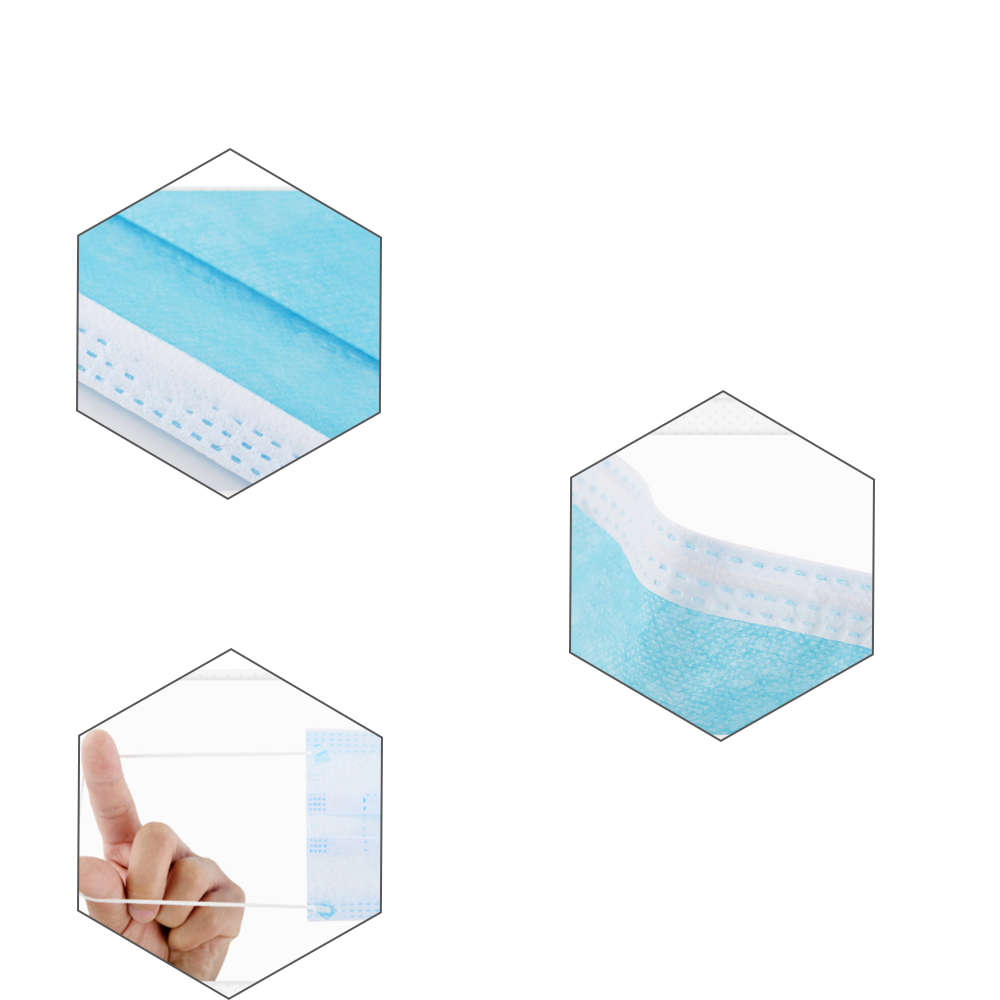 50Pcs Disposable Face Mask Thick 3-Ply Masks with Comfortable Earloop Anit-dust Germ Protection and