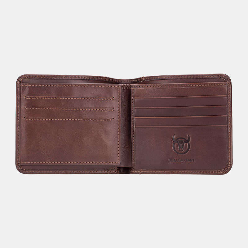 Bullcaptain Genuine Leather Wallet Card Holder For Men (Color Brown)