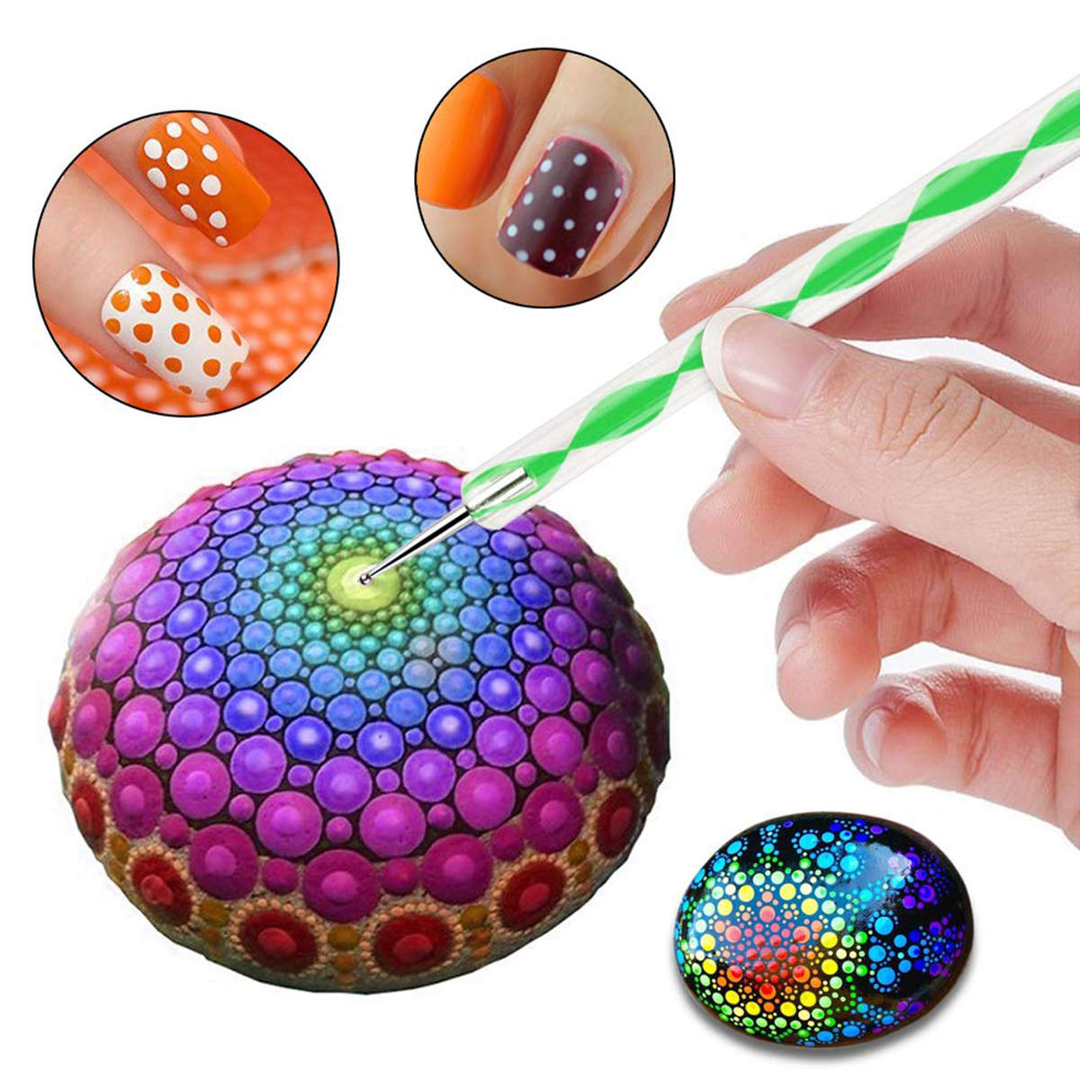 36Pcs Mandala Dotting Rock Painting Kit Dot Nail Art Pen Paint Stencil Tools Kit Hand Tool