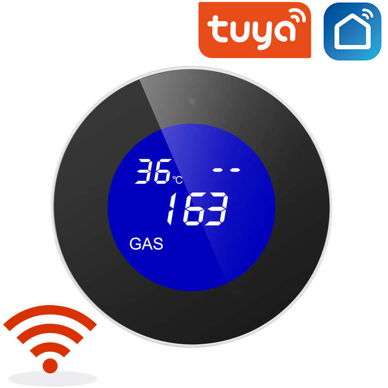 EMASTIFF Tuya Smart WIFI Gas Detector LCD Displays Smoke Combustible Gas Sensor