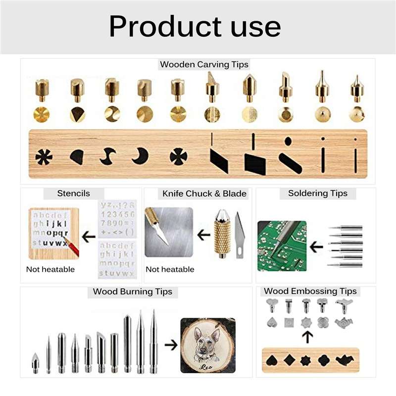 Adjustable Temperature Electric Solder Iron Tool Kit Pyrography Wood Burning Carving Embossing Tool