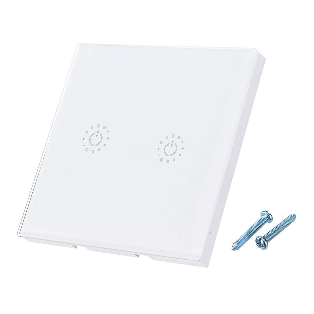 New Tuya Smart Life EU 2 Gang Smart WIFI Light Switch Interruptor Touch Wall Power Switch App