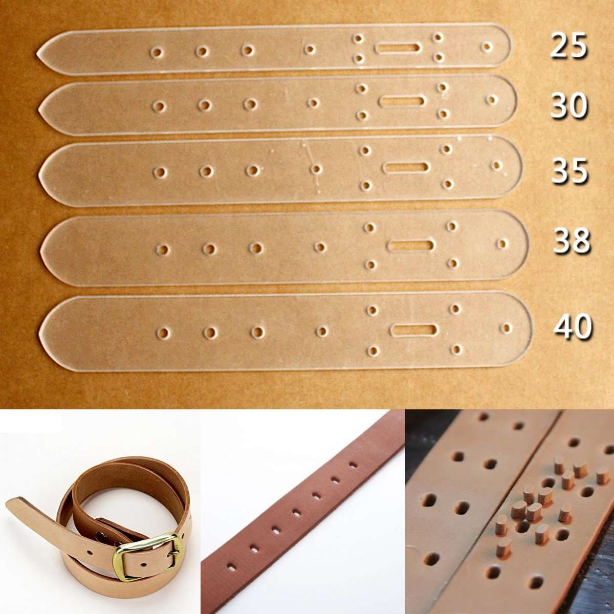 5 Pcs Practical Head Buckle Belt Leather Craft Tool Acrylic Boletus End Models Stencil Set