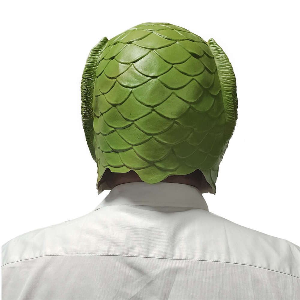 Party Cosplay Funny Halloween Latex Cute Masquerade Rubber Fish Mask Full Head Green Fish Head Mask