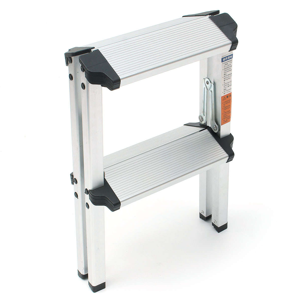 New 150KG Maximum Load 2 Step Stool Folding Ladder Anti Slip Safety Aluminium Ladder