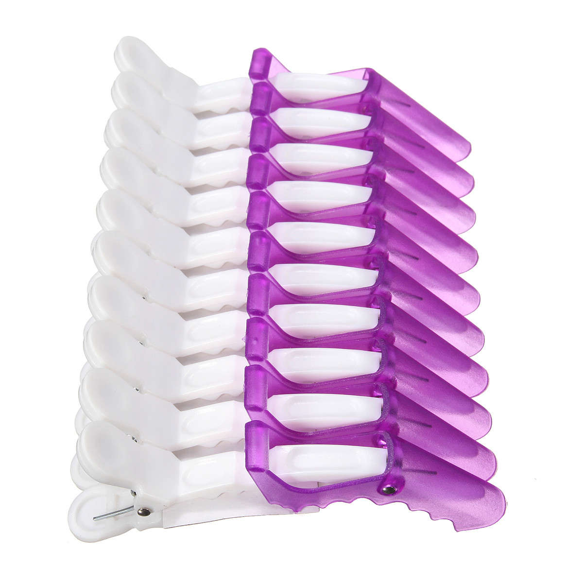 10Pcs Plastic Salon Clamps Crocodile Hairdressing Hair Clips Tool