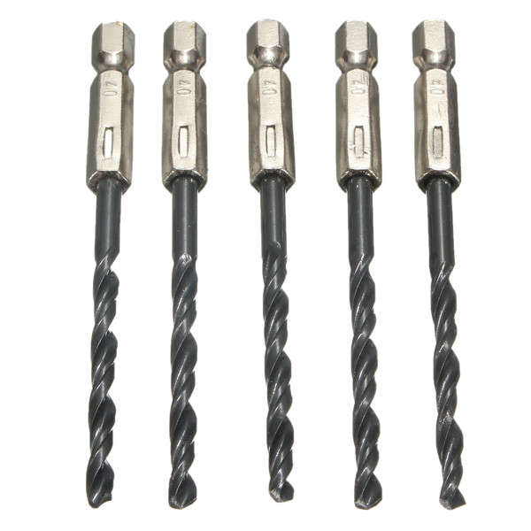 15pcs 3/4/5mm HSS 1/4 Inch Hex Shank Twist Drill Bit