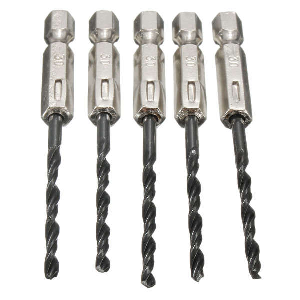 15pcs 3/4/5mm HSS 1/4 Inch Hex Shank Twist Drill Bit