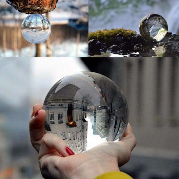 New 50/100/120/150mm K9 Crystal Photography Lens Ball Photo Prop Background Deco