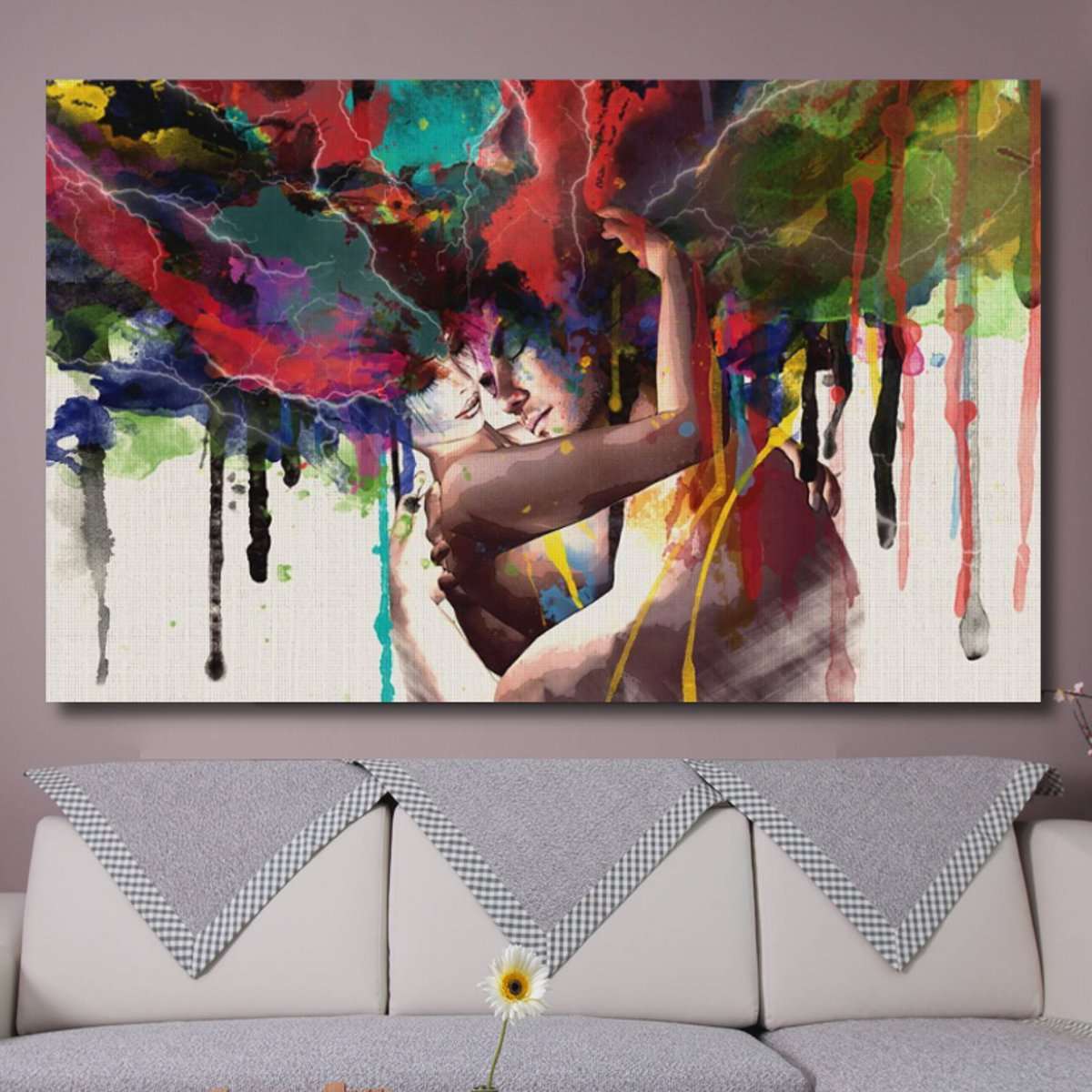 Couple Hugging Canvas Painting Wall Decorative Print Art Pictures Wall H