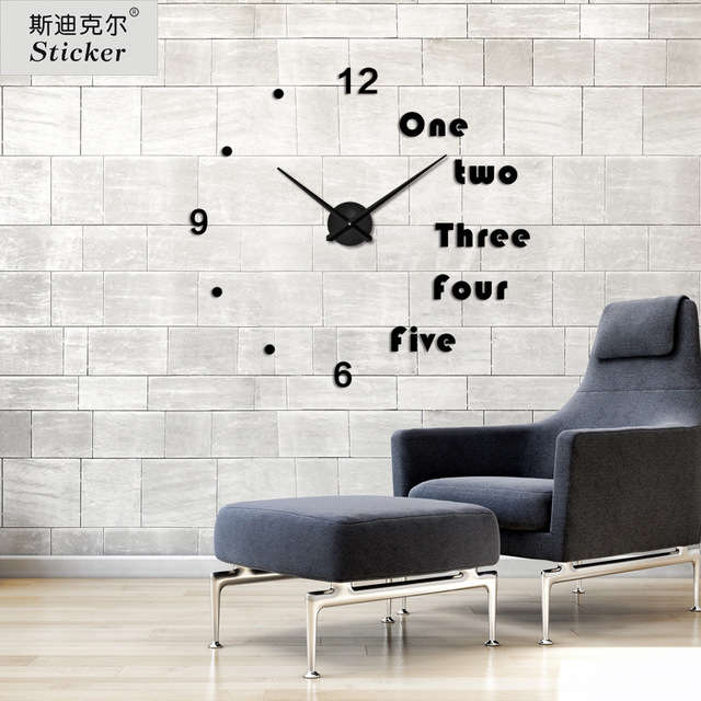 New Creative Diy Wall Stickers Wall Clock Home Mirror Clocks Living Room Decoration Wall Clock
