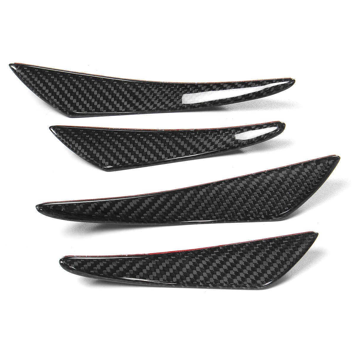 Real Carbon Fiber Side Fins Canards Car Stickers 4PCS for