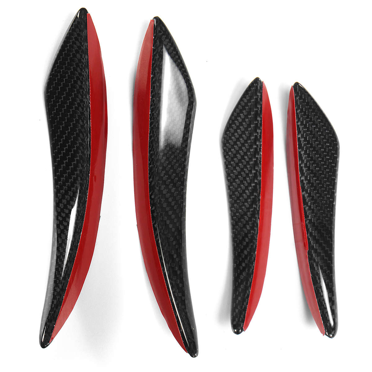 Real Carbon Fiber Side Fins Canards Car Stickers 4PCS for