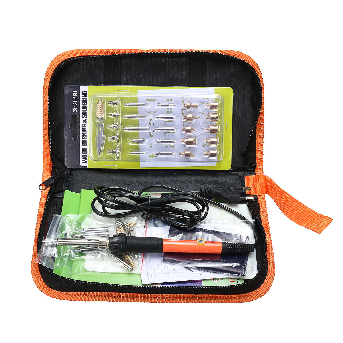 New 76Pcs 60W Solder Iron Wood Burning Kit Adjustable Carving Pyrography Tool Soldering Weldin