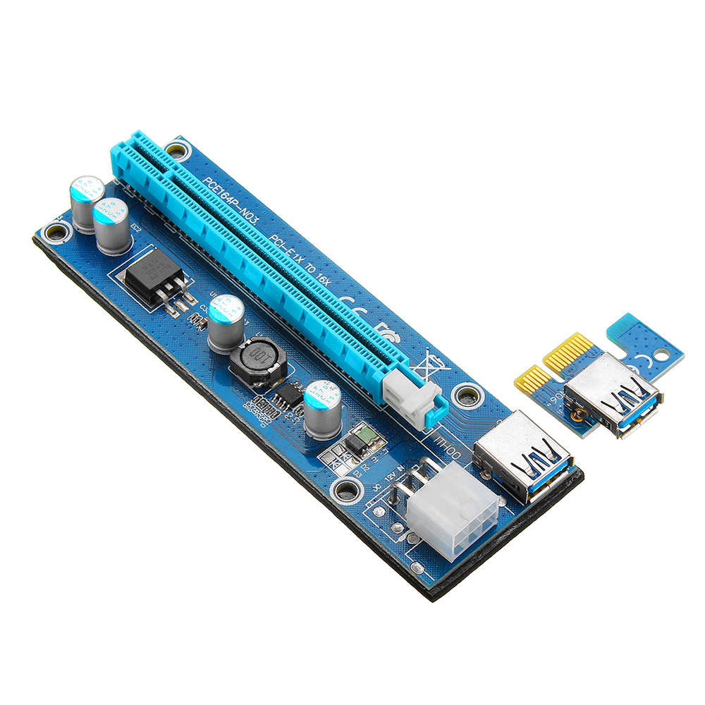PCI Express PCI-E 1X to 16X Riser Card 6Pin PCIE USB3.0 SATA Expansion Cable for Miner Mining BTC De