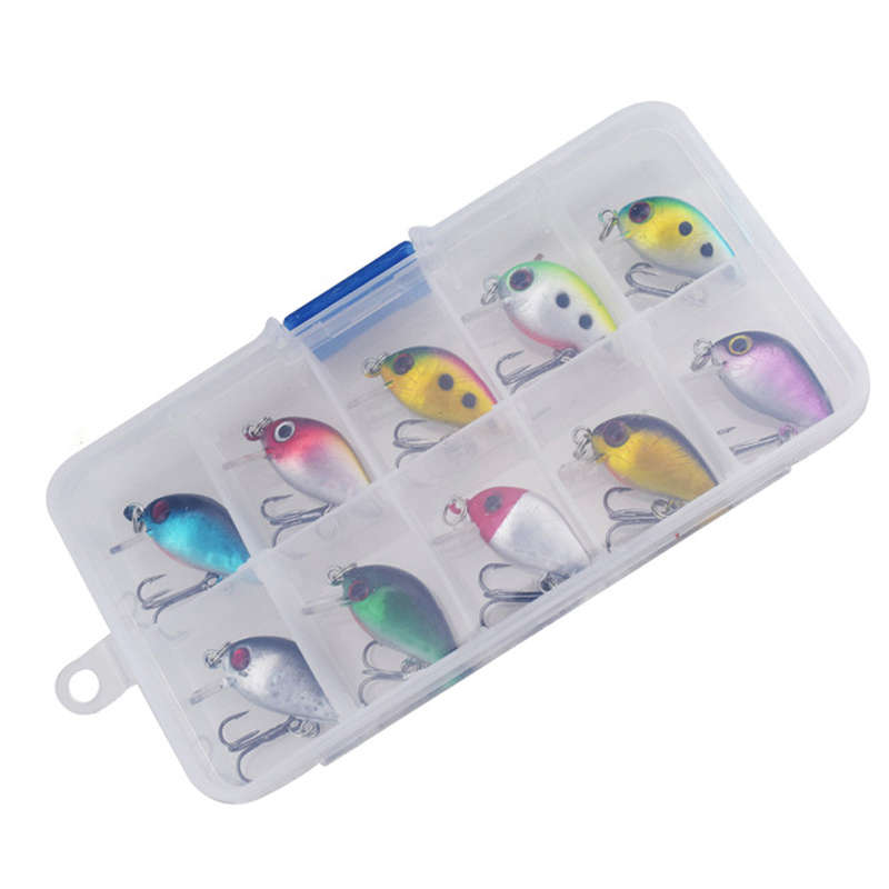 ZANLURE 10pcs/set 3cm 1.5g Mini Crankbait Fishing Lure Shallow Water Wobbler Hard Bait Crank Bait