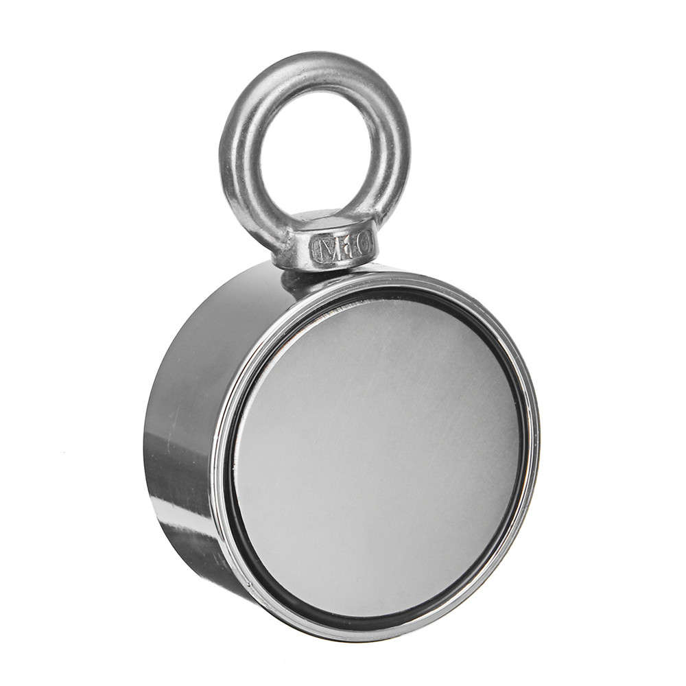 Double Side 420kg D75mm Neodymium Fishing Salvage Recovery Magnet For Detecting Metal Treasure