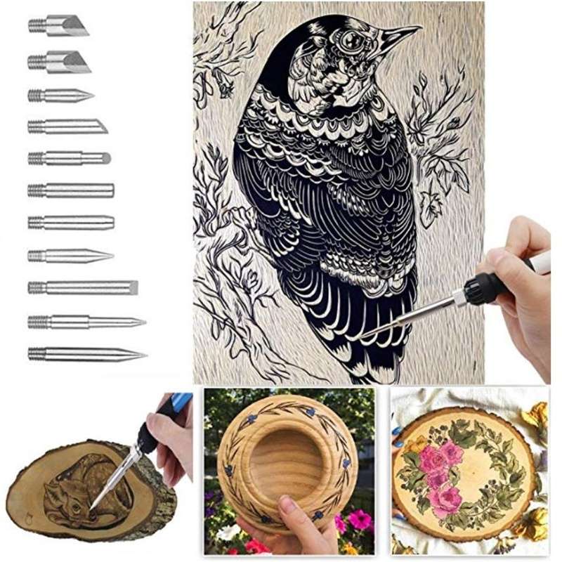 Adjustable Temperature Electric Solder Iron Tool Kit Pyrography Wood Burning Carving Embossing Tool