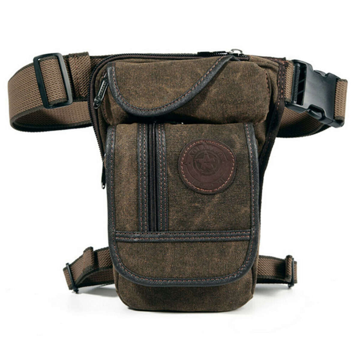 Men Outdoor Tactical Belt Waist Bag Motorcycle Rider Canvas Drop Leg Pack  Pouch
