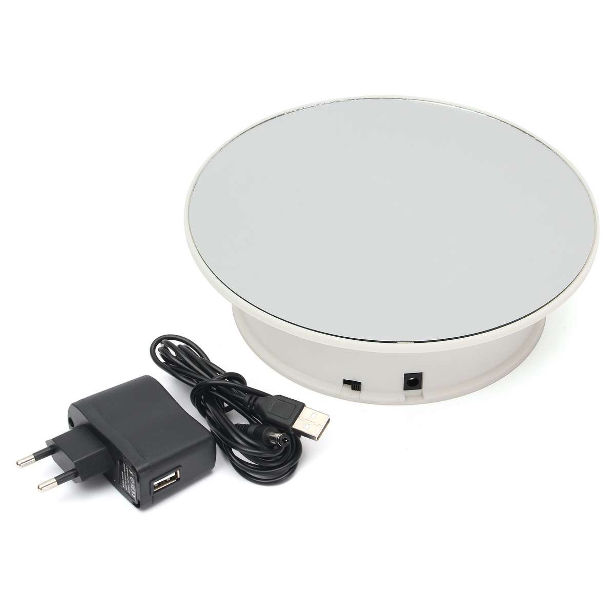 ABS 360 Degree Jewelry Mirror Effect Rotary Display Stand Turn Table