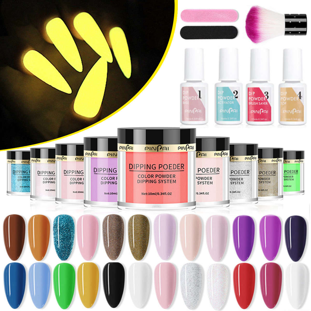 Nail Dipping Powder Starter Kit Acrylic Dip System Manicure Liquid Nail Art Set