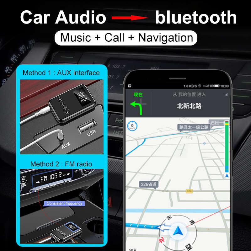 9 IN 1 bluetooth 5.0 Adapter bluetooth Receiver and Transmitter FM Radio Music Player Audio Adapter