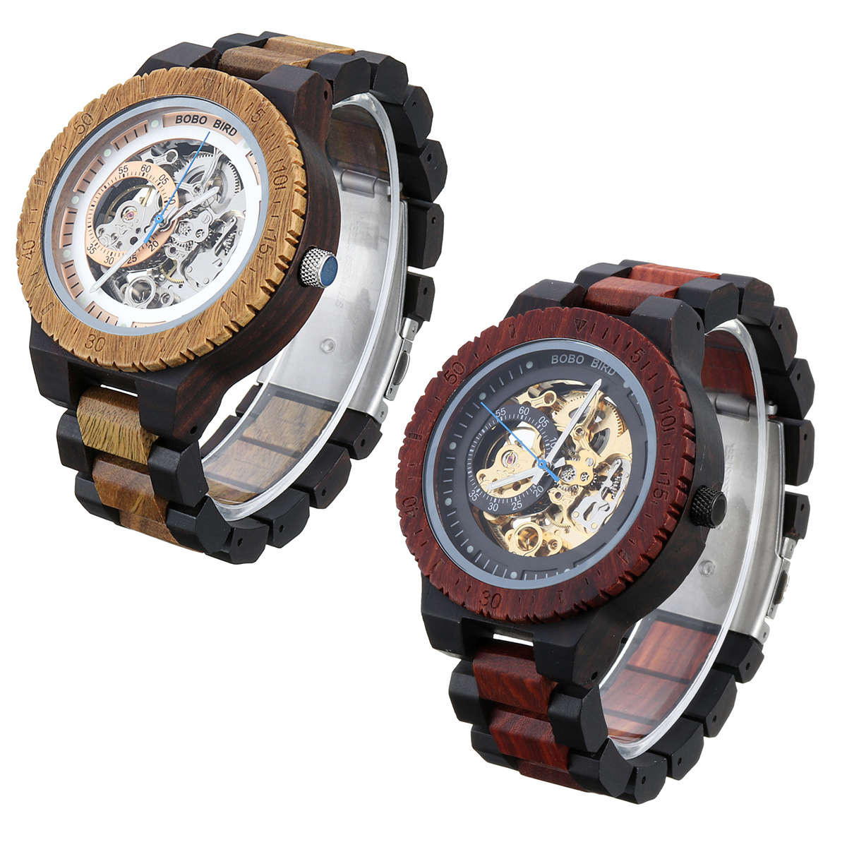 BOBO BIRD R05 Men Wooden  Luminous Hand Wristwatches Mechanical Watch