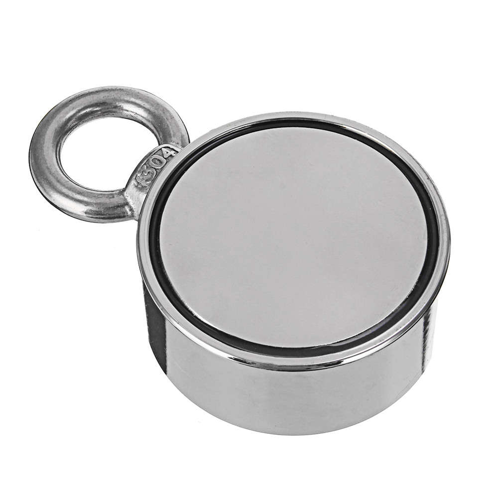 Double Side 420kg D75mm Neodymium Fishing Salvage Recovery Magnet For Detecting Metal Treasure