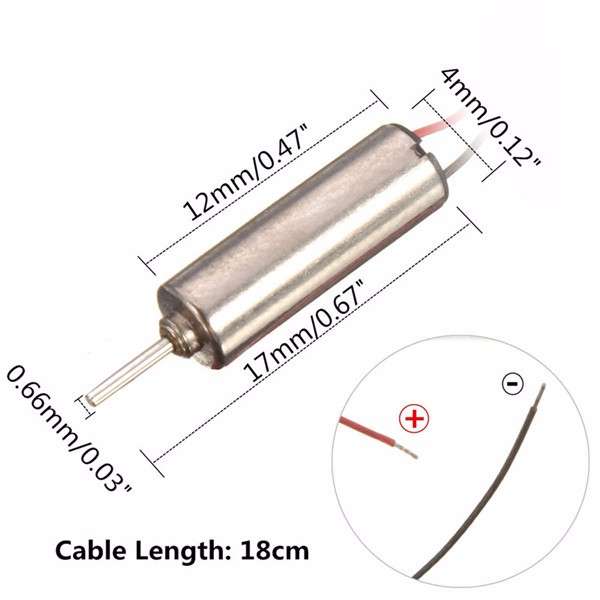 DC 3.7V 66000RPM Wired Micro Coreless Motor For Model Toy