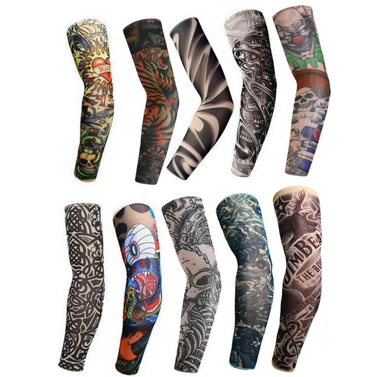 10pcs Tattoo Cooling Arm Sleeves Cover Motorcycle Riding Basketball