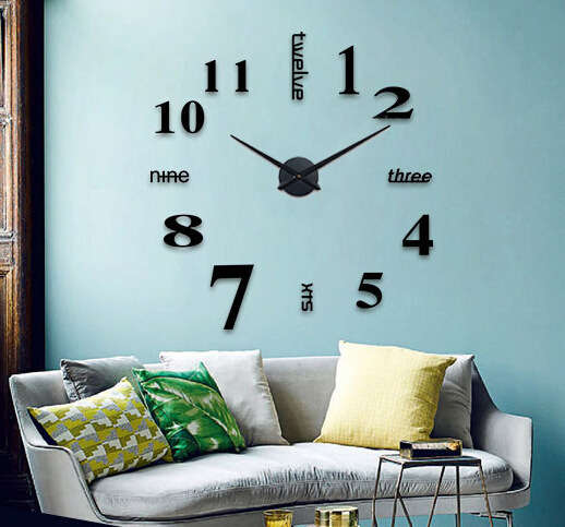 New Living Room Decorations Bedroom 3d Wall Stickers Diy Clock Personality Home