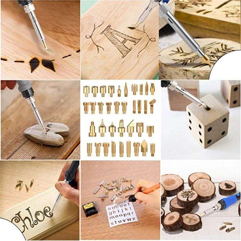 Adjustable Temperature Electric Solder Iron Tool Kit Pyrography Wood Burning Carving Embossing Tool