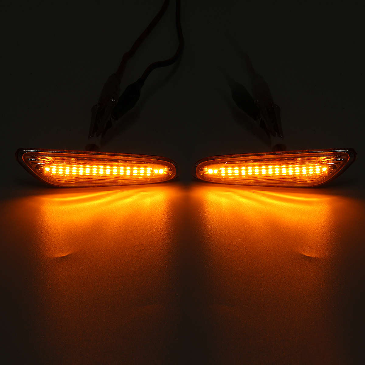 LED Side Marker Lights Turn Signal Lamp Amber Pair For BMW E82 E88 E60 E61 E90 E91 E92 E46