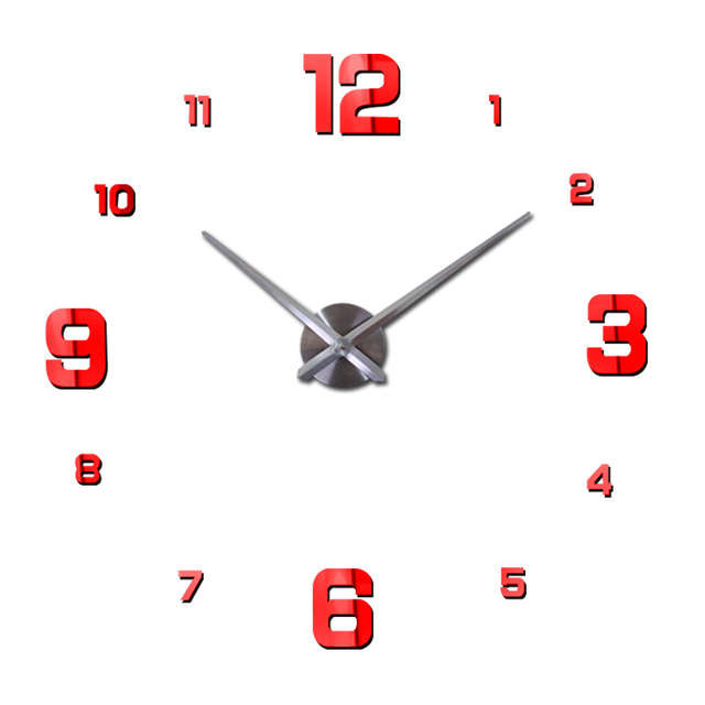 New Acrylic Mirror Clock Creative Diy Wall Clock Large Size Decorative Wall Clock Stereo Wall