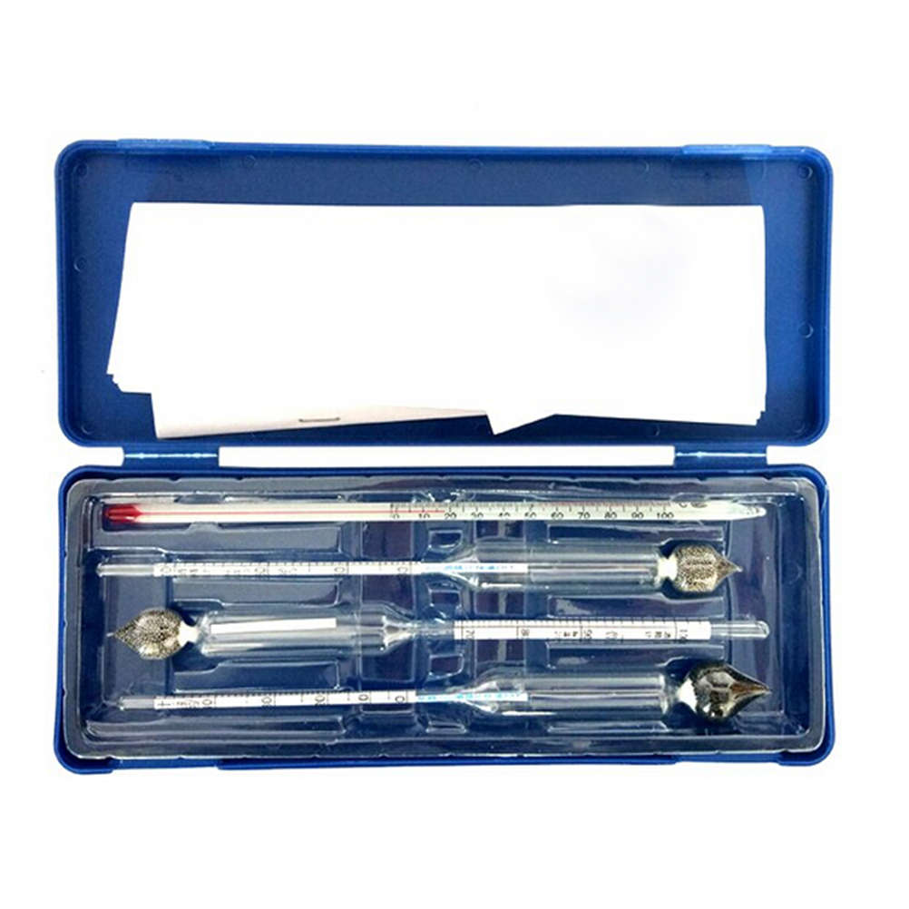 Alcohol Meter 4PCS/Set  Glass Float Gauge Densitometer Alcohol Liquid Meter Hydrometer Wine Teste...