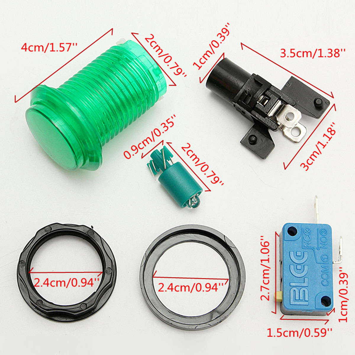 10Pcs LED Illuminated Full Colors Switch buttons For Arcade DIY Parts JAMMA