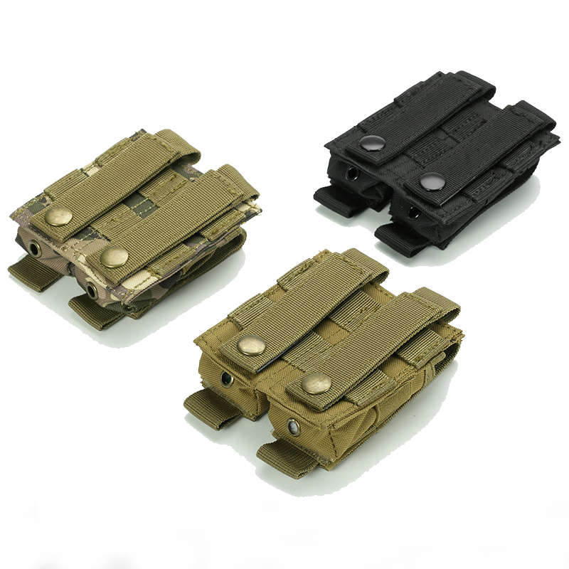 Tactical Double Mag Pouch Molle Ammo Clip Pistol Accessories Magazine Holder Bag