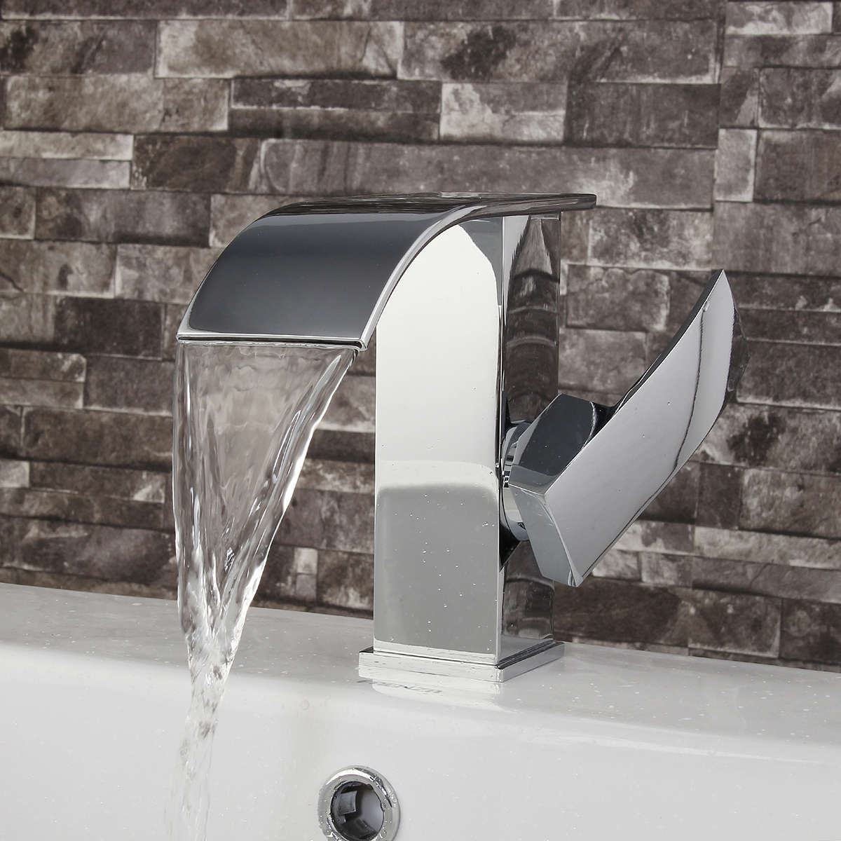Luxury Single Lever Bathroom Vanity Basin Sink Faucet Waterfall Mono Mixer Tap