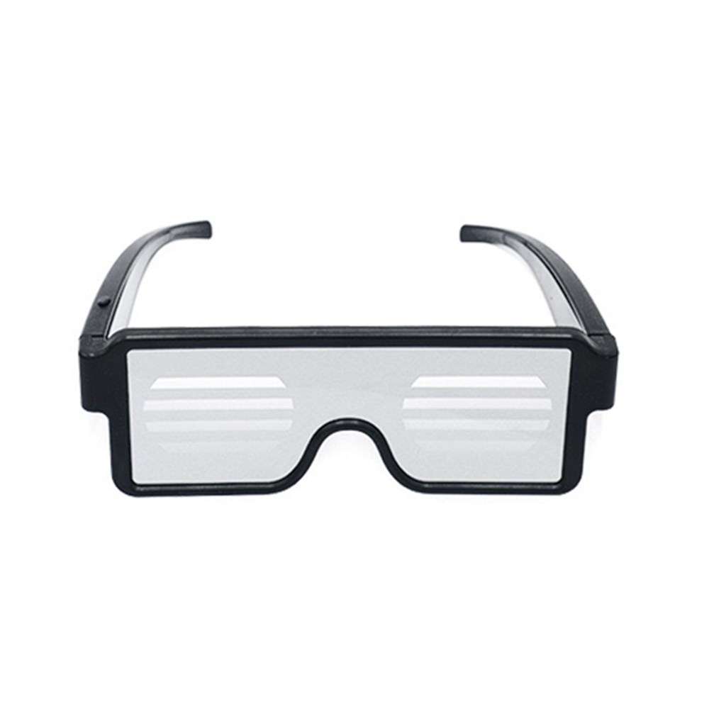 LUSTREON USB Chargeable LED Party Light Up Glasses with 8 Patterns for Nightclub Christmas Wearing