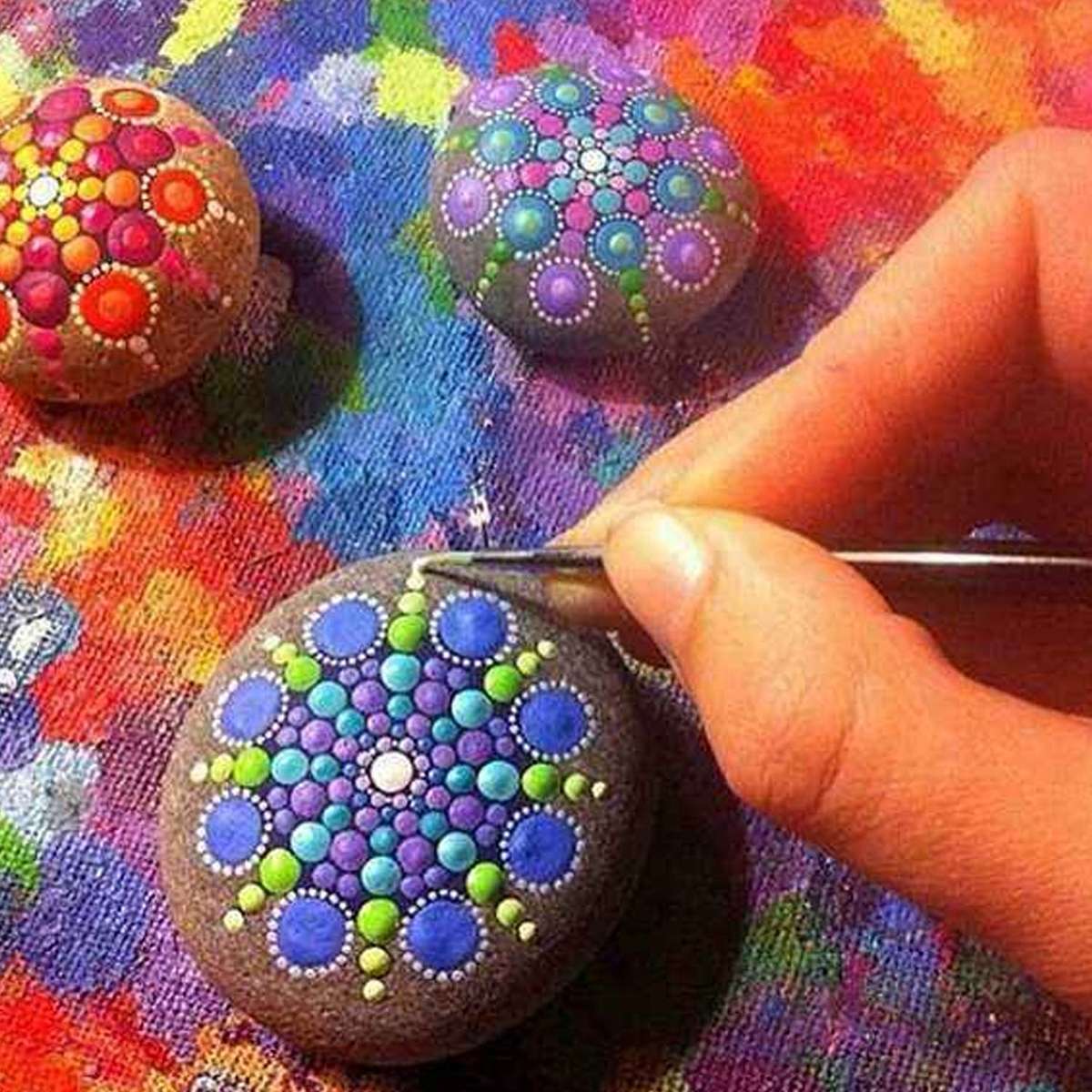 40Pcs Mandala Dotting Tools Set Rock Painting Kit Nail Art Pen Paint