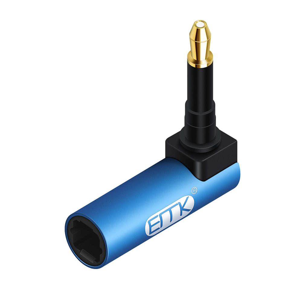 EMK 3.5mm Optical Audio Cable Adapter 3.5 Mini Optical Connector to Digital SPDIF Toslink 90 degrees