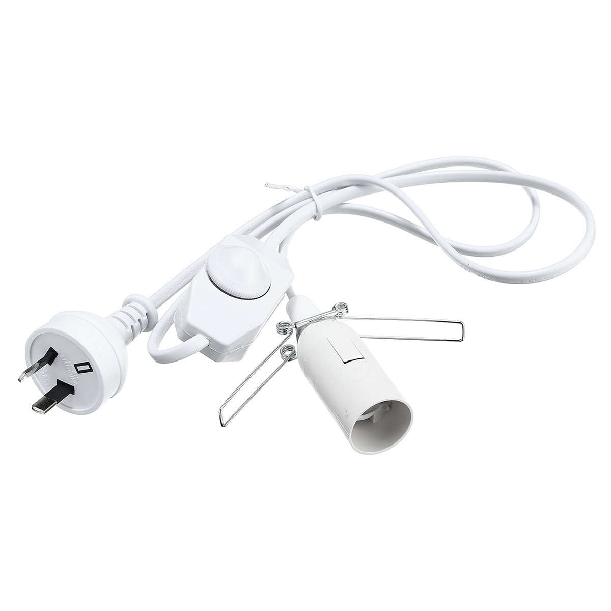 Himalayan Salt Lamp Black White E14 Light Bulb Electric Power Cord Holder Adapter Socket