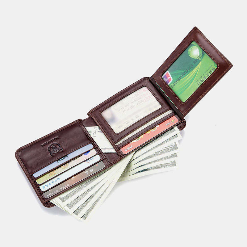 Bullcaptain Genuine Leather Wallet Card Holder For Men (Color Brown)