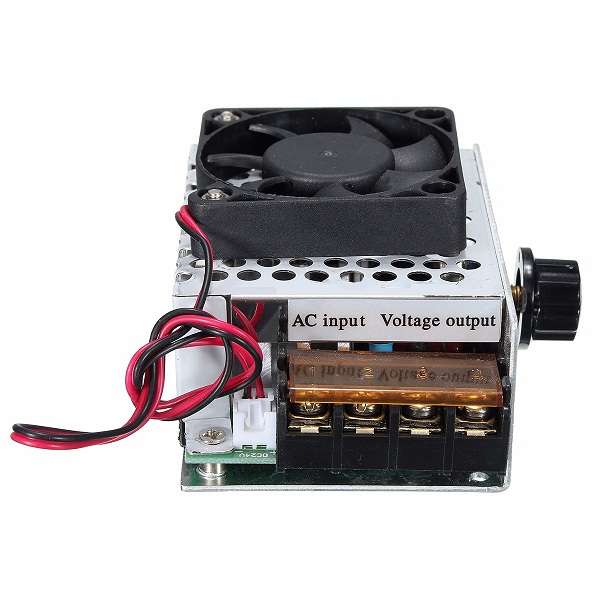 AC 220V 4000W SCR Electric Voltage Regulator Dimmer Temperature Motor Speed Controller With Fan