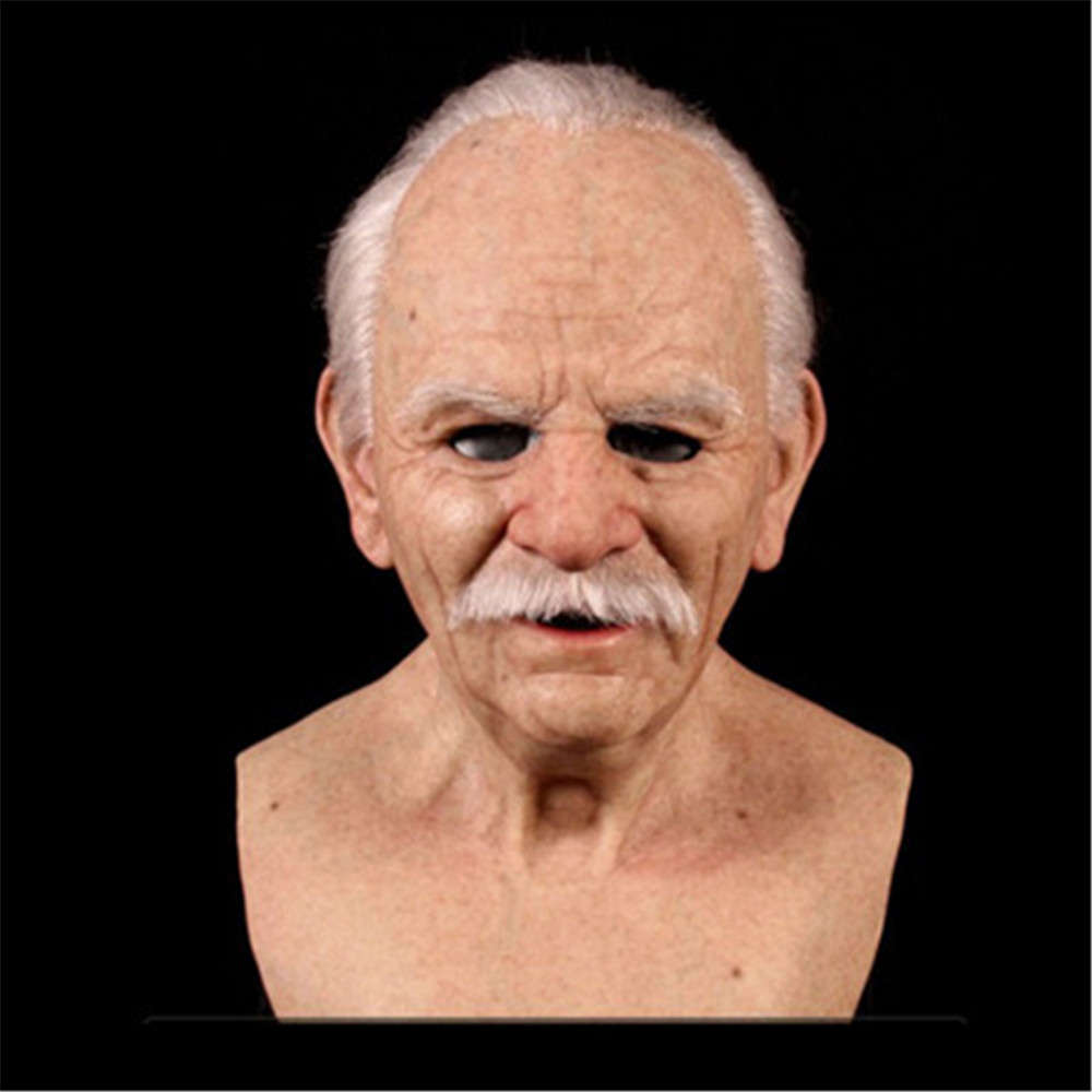 Christmas Cosplay Rubber Old Man Mask Realistic Scary Latex Mask Horror Headgea
