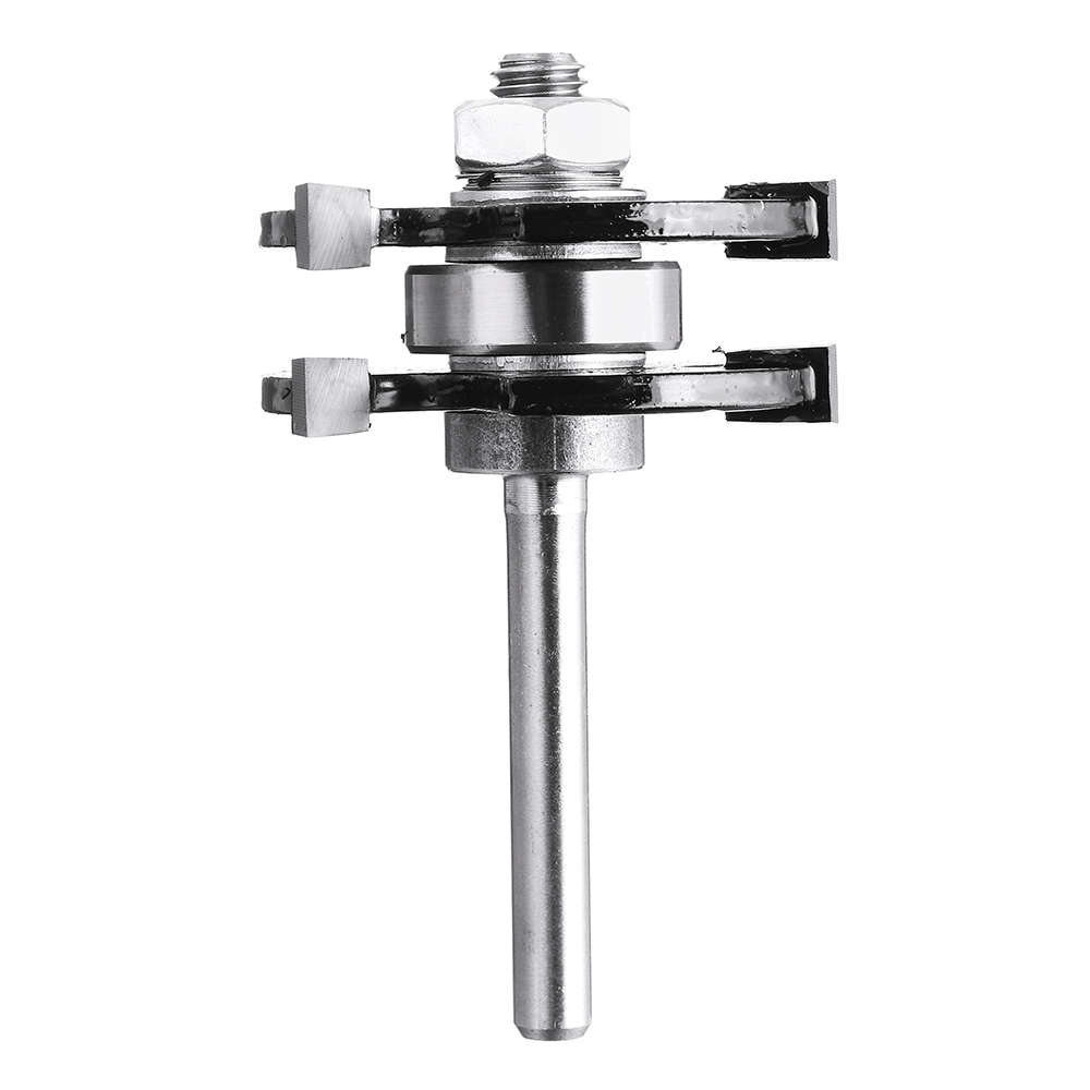 Drillpro 3Pcs 3 Teeth T-shape Tongue & Grooves Router Bit & 45 Degree Lock Miter Router Bit 1/4 Inch