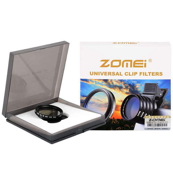 Zomei Adjustable 37mm ND 2-400 Phone Camera Filter Lens for iPhone Samsung HTC Huawei Android IOS