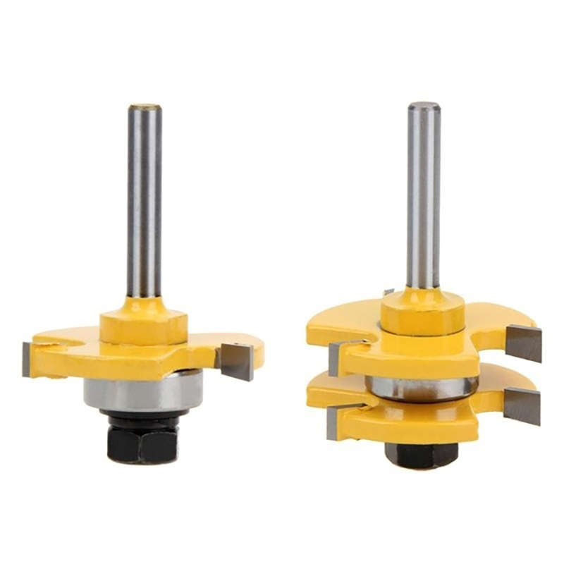 2pcs Tongue Router Bit Groove Router Bit Woodworking Cutter Tool