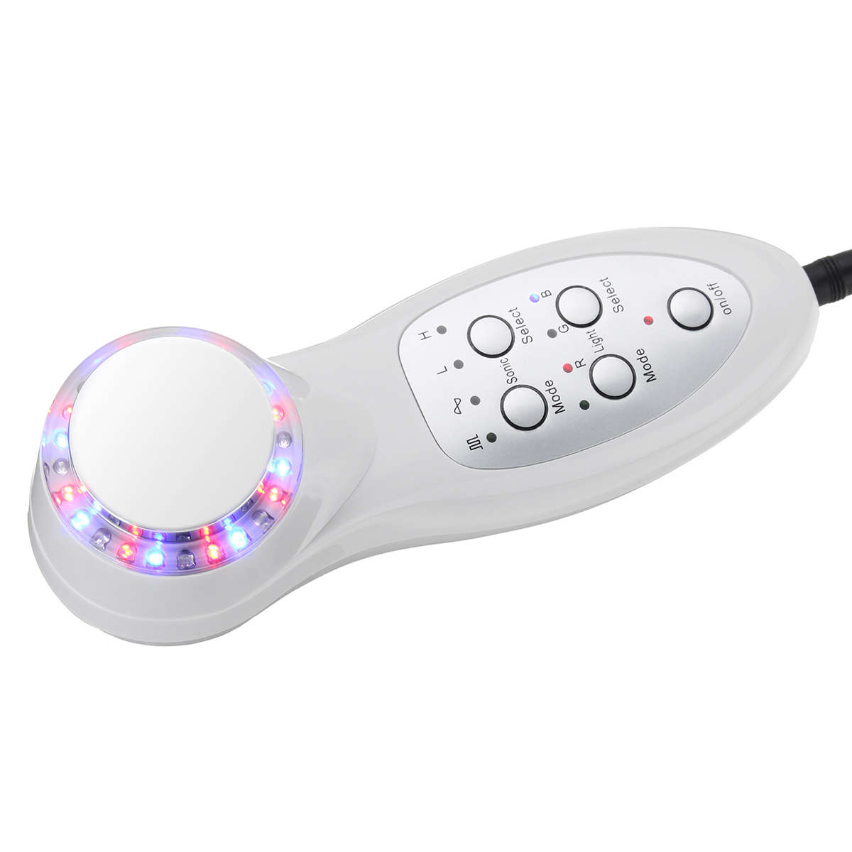 7 Mode RGB Color LED Light Photon Ultrasonic Facial Beauty Face Lift Massager Machine