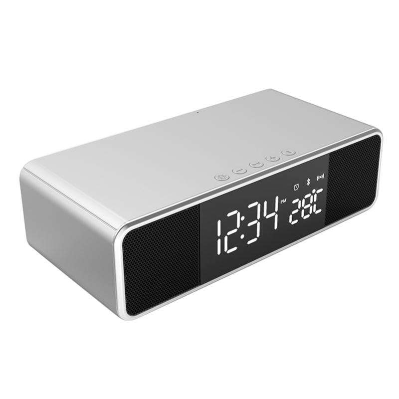 Wireless bluetooth Alarm Clock Phone Charger FM Radio Table Digital Thermometer With Alarm Clock Dis